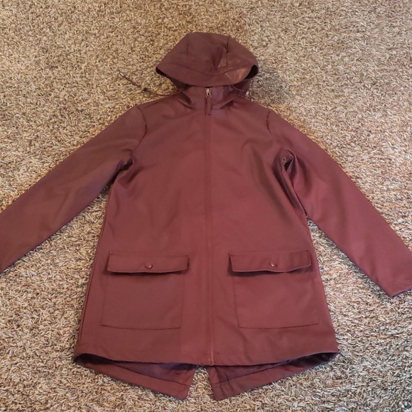 dip Jackets & Blazers - Burgundy duck bill raincoat